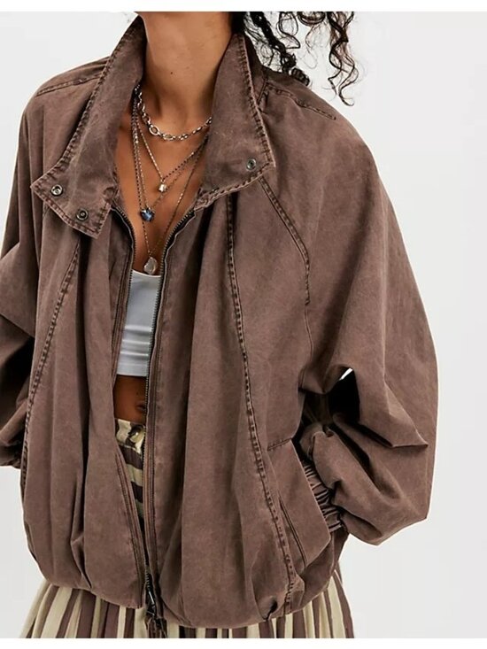 Free People Jackets & Blazers - Free People Chelsea Funnel Neck Jacket 90s Retro Layering Streetwear Womens S